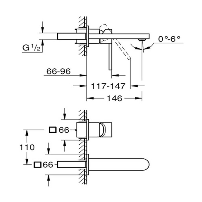 Змішувач прихованого монтажу для раковини Grohe Plus 29303003