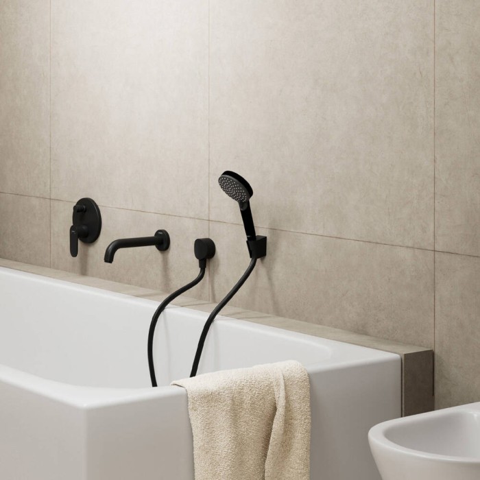 Змішувач прихованого монтажу для ванни/душу Hansgrohe Vernis Blend 71466670 чорний матовий