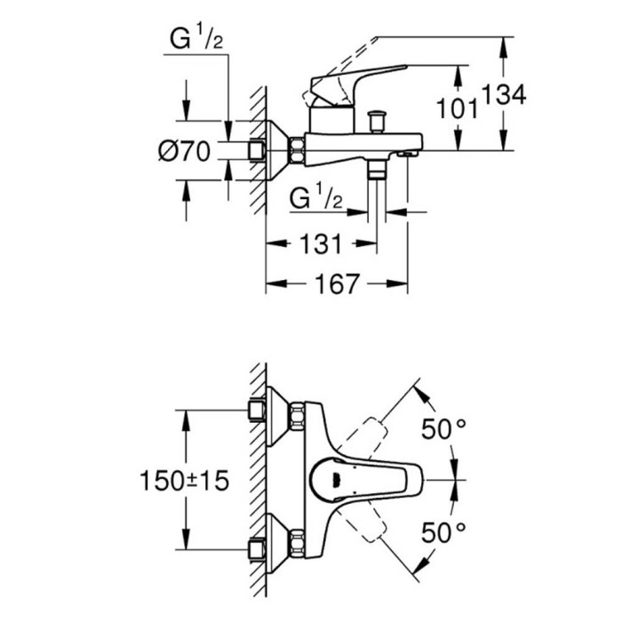 Змішувач для ванни Grohe Start Flow 23772000