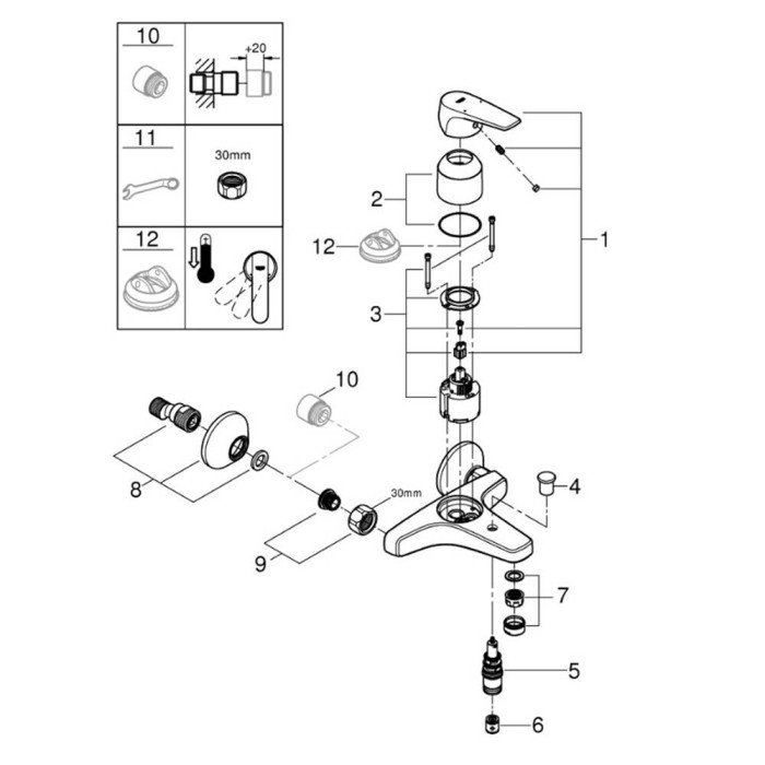 Змішувач для ванни Grohe Start Flow 23772000