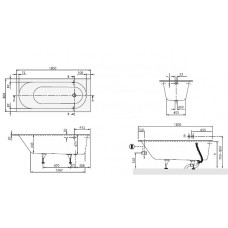 Ванна кварилова Villeroy&Boch Oberon UBQ180OBE2V-01 180x80 см з ніжками
