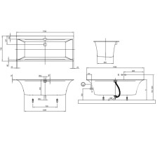 Ванна кварилова Villeroy&Boch Squaro Edge uBQ170SQE2DV-01 170х75 см з ніжками