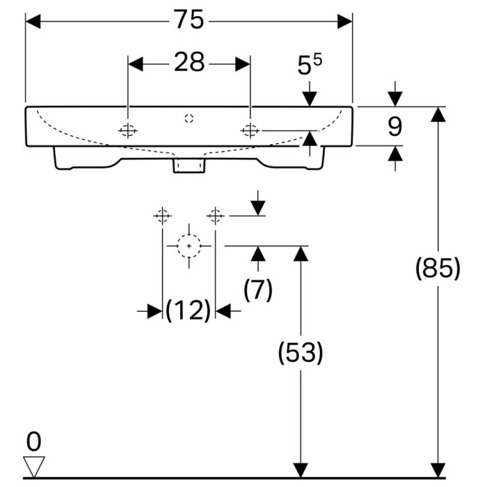 Раковина Geberit iCon124075000 75 см