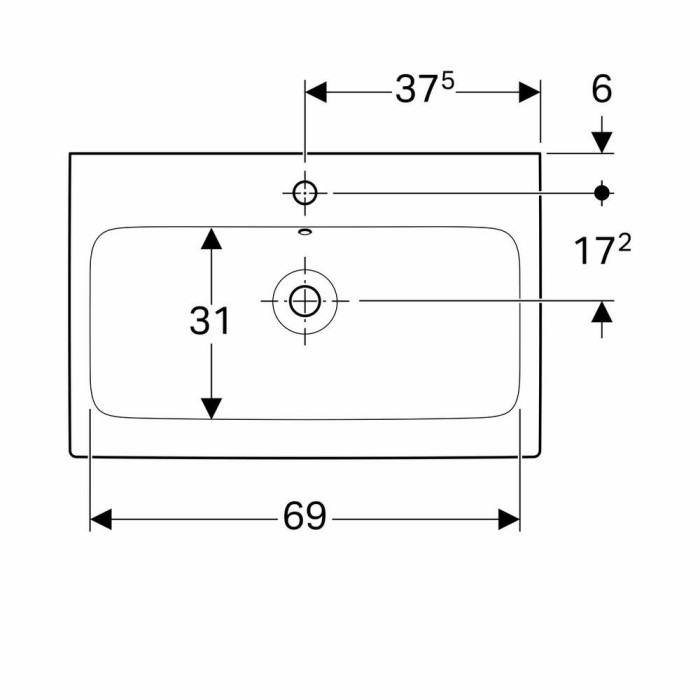 Раковина Geberit iCon124075000 75 см