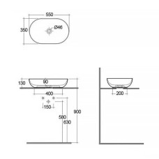 Раковина RAK Ceramics Feeling FEECT5500504A 55 см на стільницю
