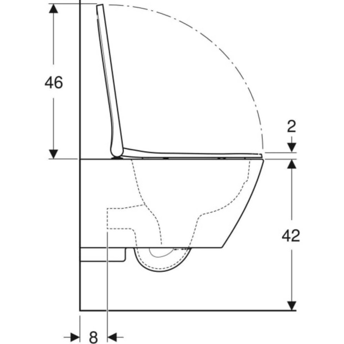 Унітаз підвісний Geberit Smyle Square 500.683.00.2 Rimfree, із сидінням Soft Close