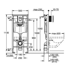 Інсталяція для унітаза Grohe Solido 38811KF0 3в1 з клавішею Even Black чорний