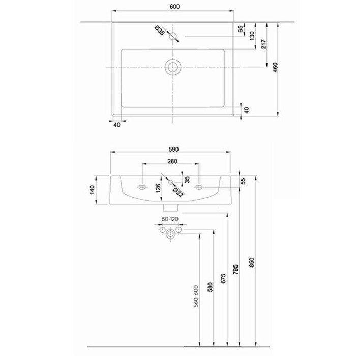 Раковина Kolo Twins L51160 60 см Раковина Kolo Twins L51160 60 см