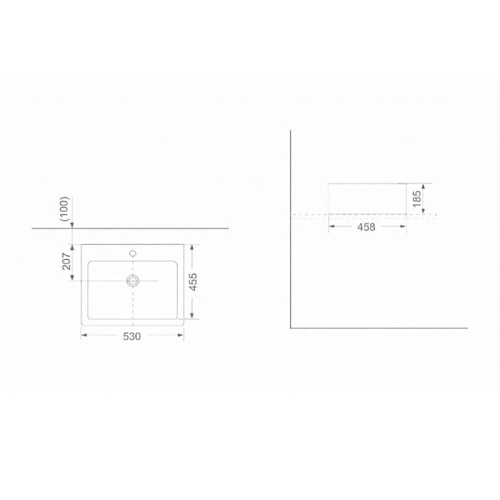 Раковина Devit Quadra 1510132 53 см