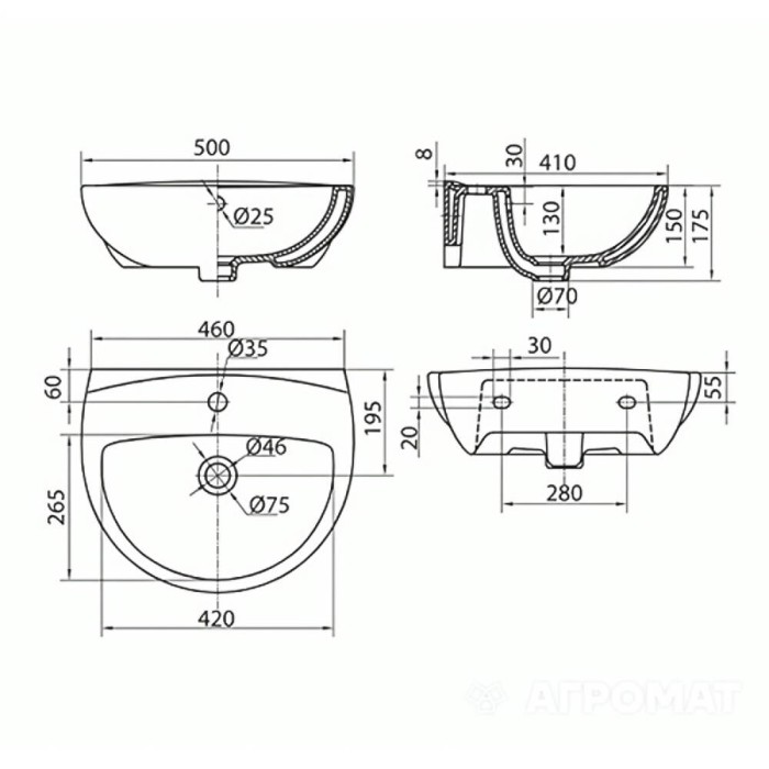 Раковина Kolo Freja L71150 50 см