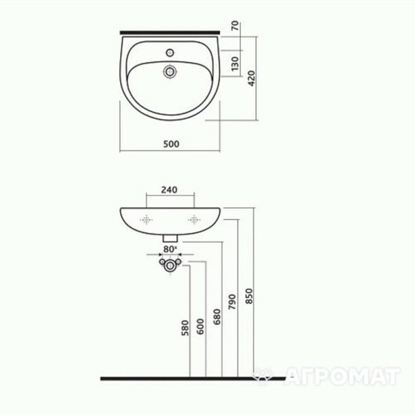 Раковина Kolo Solo 7115100U 50 см