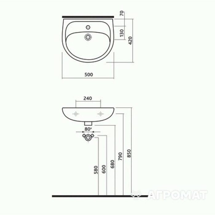 Раковина Kolo Solo 7115100U 50 см