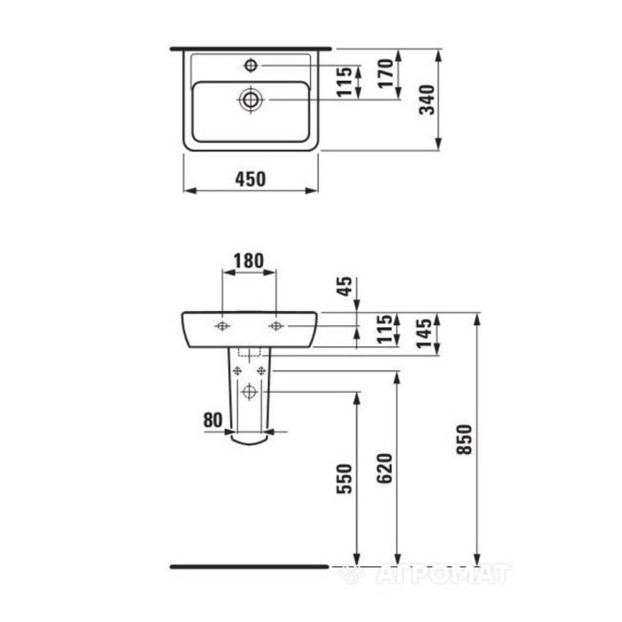 Раковина Laufen Pro H8119510001041 Раковина Laufen Pro H8119510001041