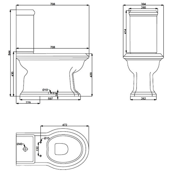 Кришка для бачка Devit Charlestone 3014142 до компакту 3010142
