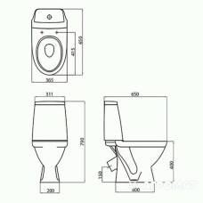 Унітаз-компакт Kolo Modo L39003 із сидінням з дюропласту Soft close