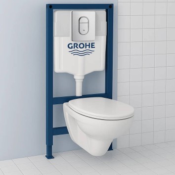 Інсталяція для унітаза Grohe Rapid SL 38929000 з клавішею Arena Cosmopolitan хром