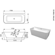 Ванна акрилова Devit Optima 17080130 170х80 см