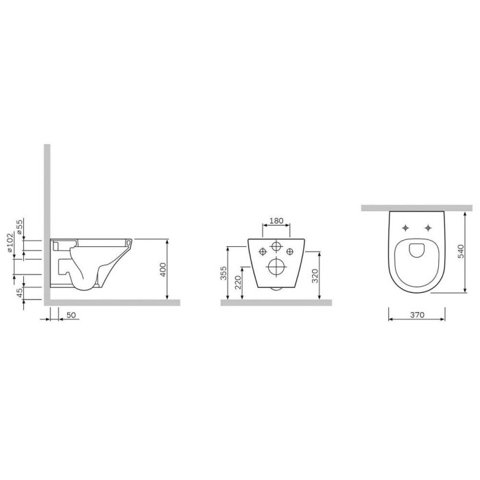Унітаз підвісний Am.Pm Inspire C501700WH безобідковий FlashClean
