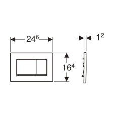 Клавіша змиву Geberit Sigma20 square 115.883.14.1 чорний/хром