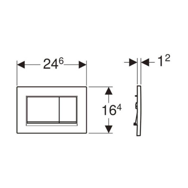 Клавіша змиву Geberit Sigma20 square 115.883.14.1 чорний/хром