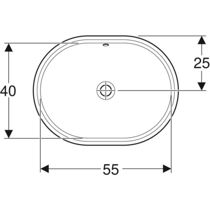 Раковина Geberit VariForm 500.757.01.2 62,5 см врізна Раковина Geberit VariForm 500.757.01.2 62,5 см врізна