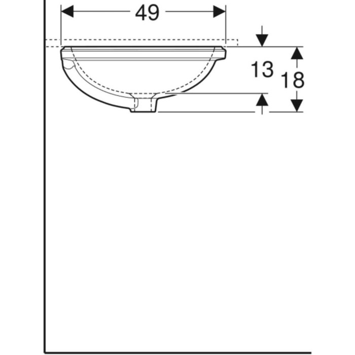 Раковина Geberit VariForm 500.757.01.2 62,5 см врізна Раковина Geberit VariForm 500.757.01.2 62,5 см врізна