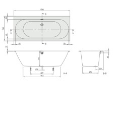 Ванна кварилова Villeroy&Boch Oberon 2.0 uBQ170OBR2DV-01 170х75 см