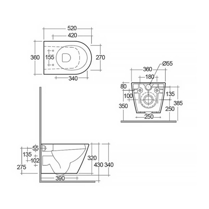 Унітаз підвісний RAK Ceramics Feeling RST23500A Rimless