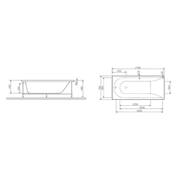 Каркас для ванни AM.PM Spirit W72A-170-070W-R2 170х70 см