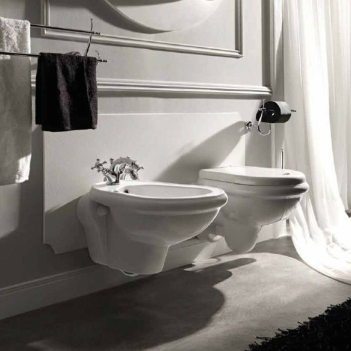 Біде підвісне Kerasan Retro 1026 01 з шумоізоляційною пластиною