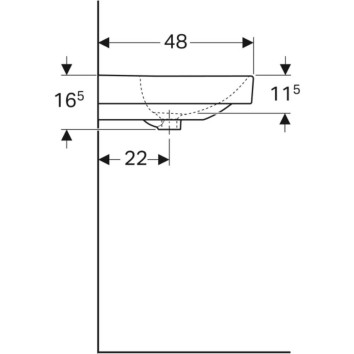 Раковина Geberit Smyle Square 500.249.01.1 75 см