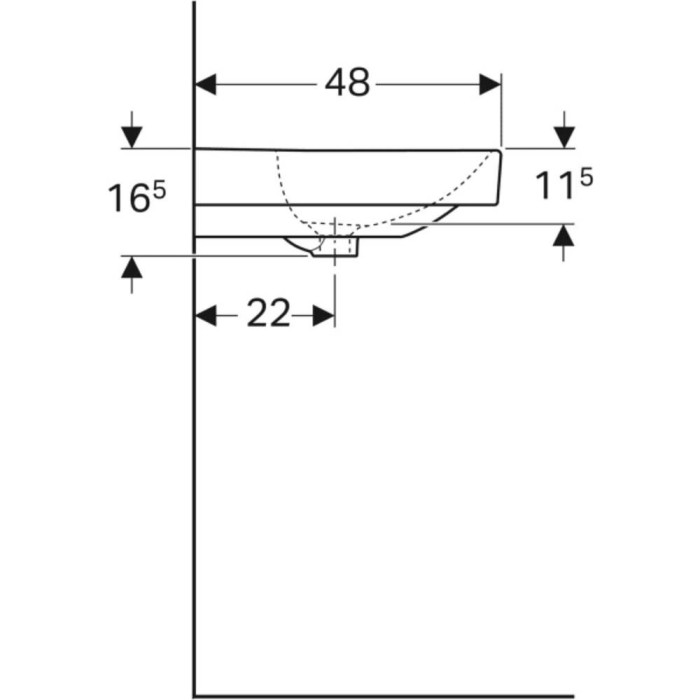 Раковина Geberit Smyle Square 500.249.01.1 75 см