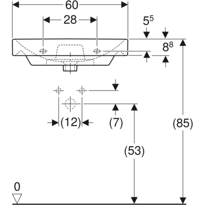 Раковина Geberit Smyle Square 500.229.01.1 60 см