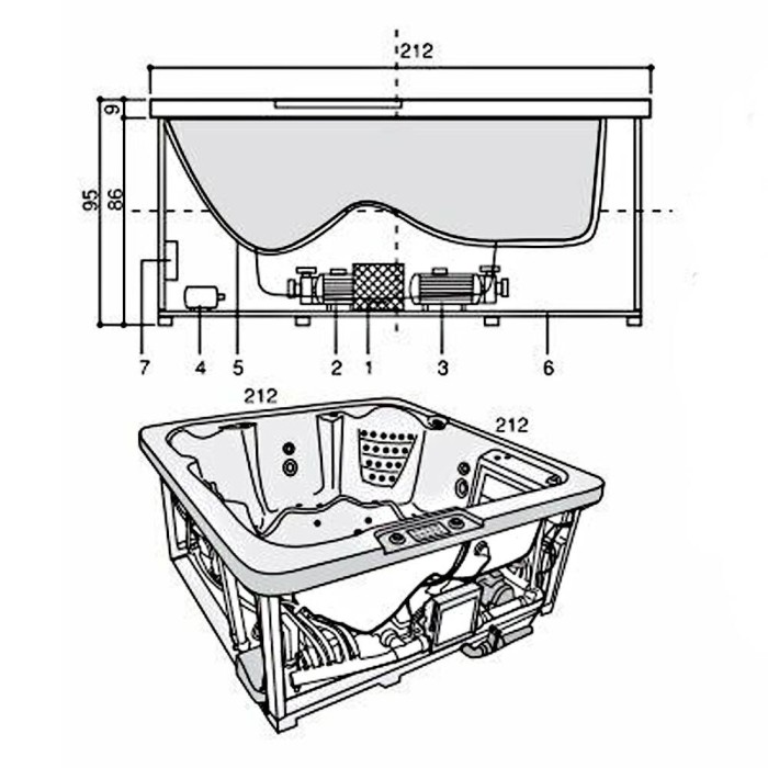 Мінібасейн Vagnerplast Premium VP7551C Silver Marble/Chocolate 830х2010х2030 см з термодахом