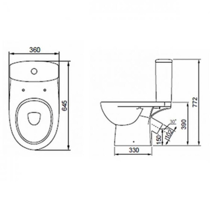 Унітаз-компакт Kolo Status 2395050UA із сидінням з дюропласту Soft close, Click2Clean