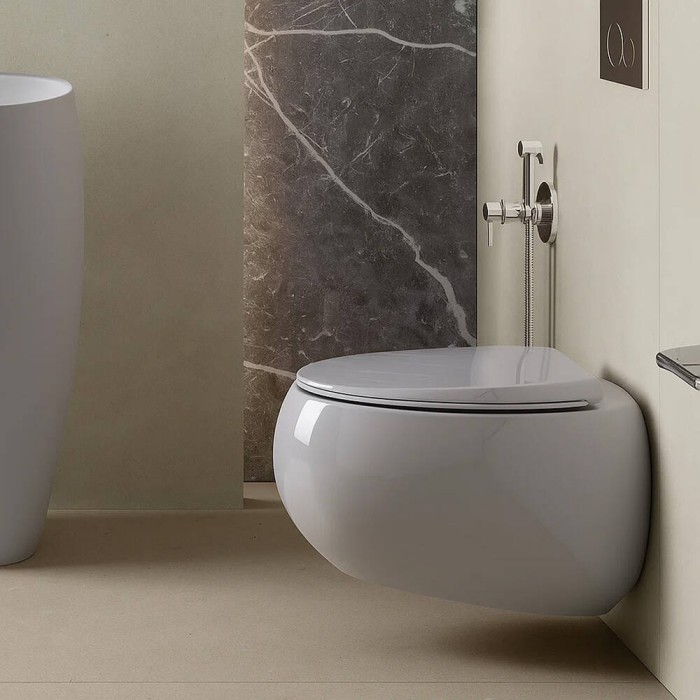 Унітаз підвісний RAK Ceramics Cloud CLOWC1446AWHA безобідковий з кришкою CLOSC3901WH Soft Close