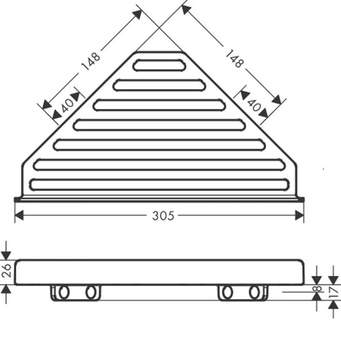 Полиця Hansgrohe AddStoris 41741670 кутова, чорний матовий