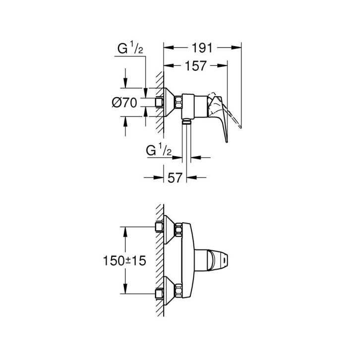 Змішувач для душу Grohe BauFlow 23755000