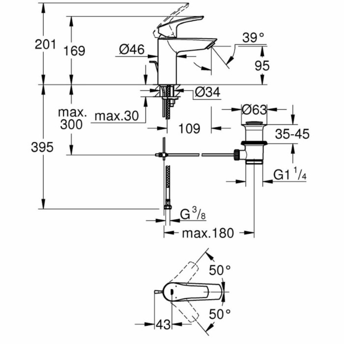 Змішувач для раковини Grohe Eurosmart 33265003