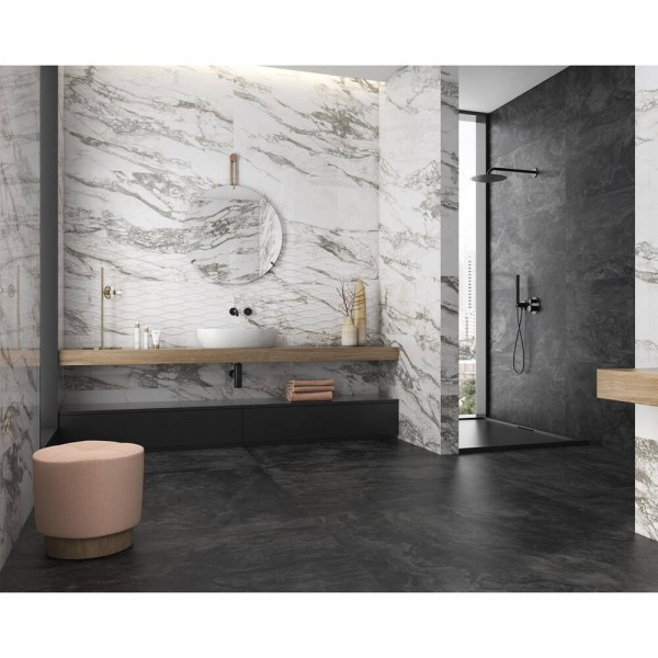 Керамограніт Pamesa Fiume Nero (Fam017 / Compacglass Rect) 60х120 см