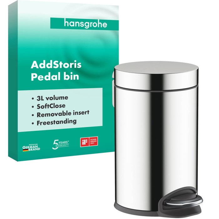Відро для сміття Hansgrohe AddStoris 41775000 3 л з педаллю, хром