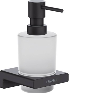 Дозатор для рідкого мила Hansgrohe AddStoris 41745670 з тримачем, чорний матовий