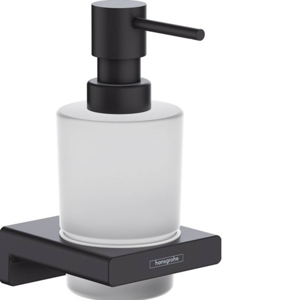 Дозатор для рідкого мила Hansgrohe AddStoris 41745670 з тримачем, чорний матовий