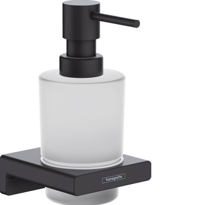Дозатор для рідкого мила Hansgrohe AddStoris 41745670 з тримачем, чорний матовий