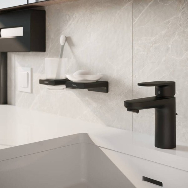 Склянка Hansgrohe AddStoris 41749670 з тримачем чорний матовий