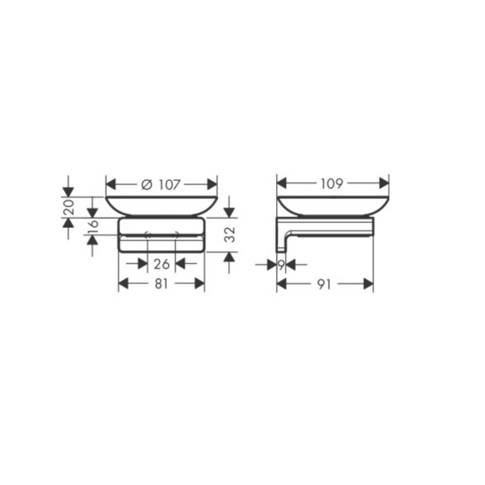 Мильниця Hansgrohe AddStoris 41746000 з тримачем, хром