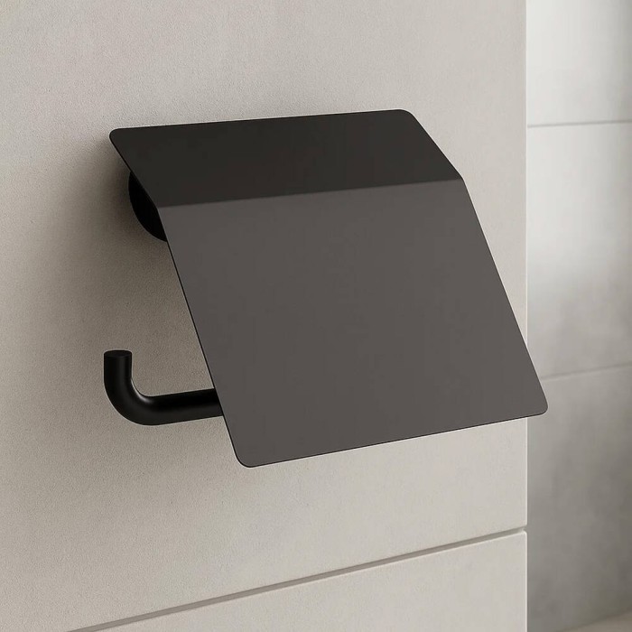 Тримач для туалетного паперу Hansgrohe AddStoris 41753670 з кришкою чорний матовий