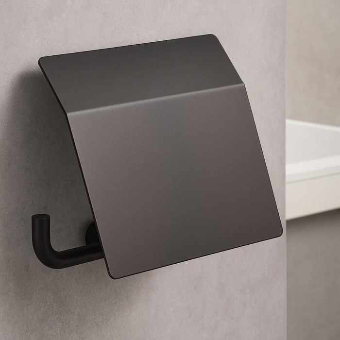 Тримач для туалетного паперу Hansgrohe AddStoris 41753670 з кришкою чорний матовий