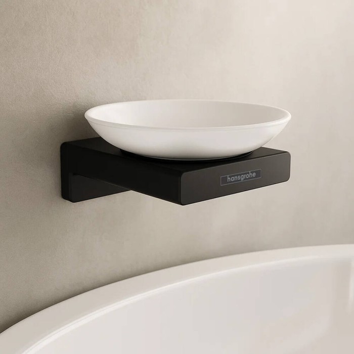 Мильниця Hansgrohe AddStoris 41746670 з тримачем чорний матовий