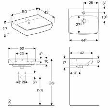 Раковина Geberit Selnova Square 500.310.01.7 50 см